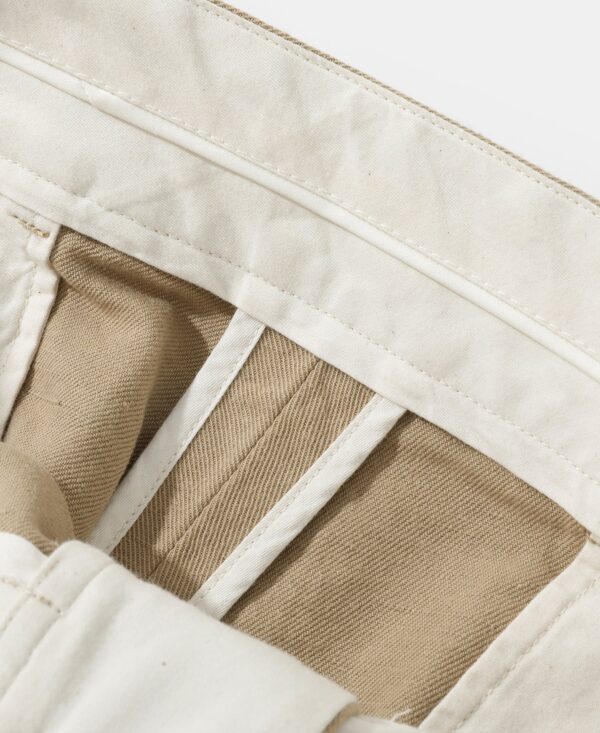 10_f82f54e2-c9a3-4cb4-87fc-0829e44c5bec Textured Linen-Cotton BlendTrousers - Khaki