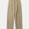 1_81889351-5431-4671-b542-9076e19eec7d Textured Linen-Cotton BlendTrousers - Khaki