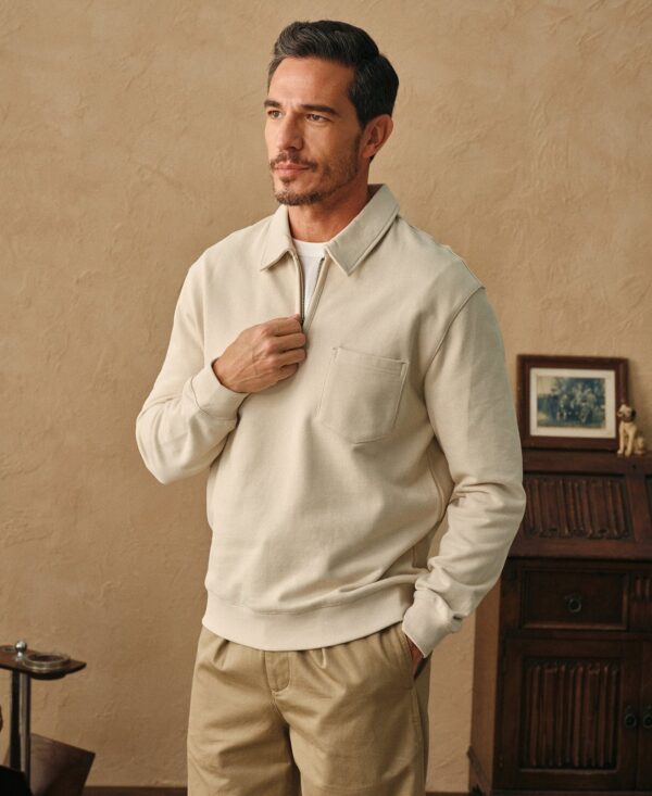 Heavyweight Quarter-Zip CollarSweatshirt - Ivory