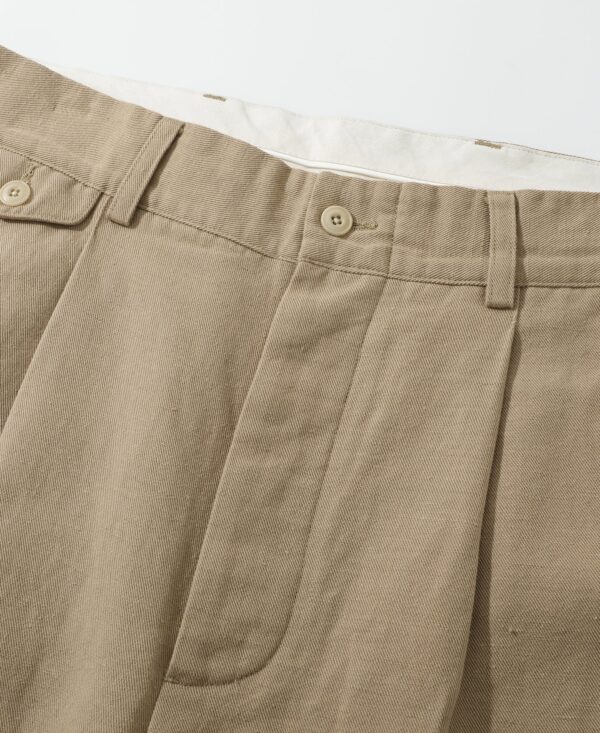 3_c237a4fa-6344-4f0e-81c2-85085c272b8f Textured Linen-Cotton BlendTrousers - Khaki
