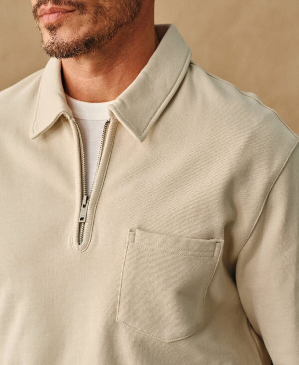 Heavyweight Quarter-Zip CollarSweatshirt - Ivory