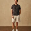 Heavyweight Cotton StripedPocket T-Shirt - Coffee